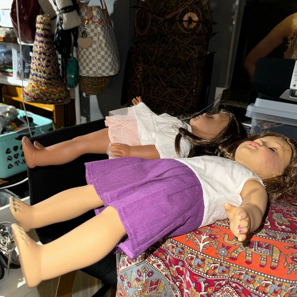 American Girl Dolls in White and Purple Outfits - Picture 5 of 13